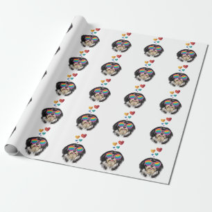 Papel De Presente Cachorro Havanês com Almofada do Dia dos Namorados