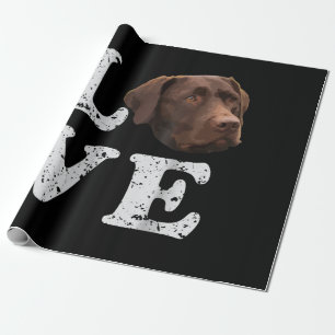 Papel De Presente Cachorro I Love Chocolate Labrador Retriever