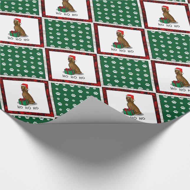 Papel De Presente Cachorro Irlandês de Natal Santa Hat (vermelho 1) (Ponta)