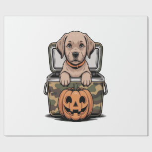 Papel De Presente Cachorro Labrador Marrom Halloween Assustador