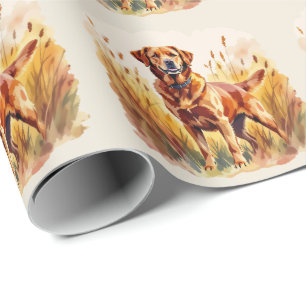 Papel De Presente Cachorro Labrador Retriever Vermelho Raposa