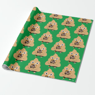 Papel De Presente Cachorro no cocô Emoji Costume