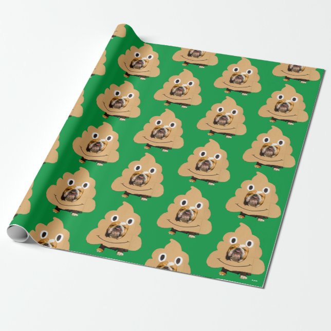 Papel De Presente Cachorro no cocô Emoji Costume (Desenrolado)