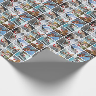 Papel De Presente Cachorro no papel de moldagem de Natal da janela