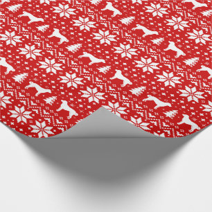 Papel De Presente Cachorro-Pastor-Anatólia Silhuettes Natal Xmas