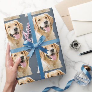 Papel De Presente Cachorro Personalizado de Retriever de Ouro Desenh