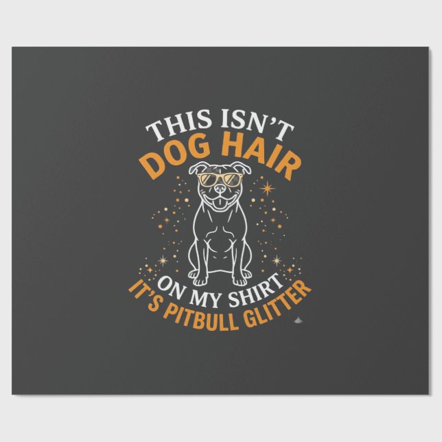 Papel De Presente Cachorro Pitbull Com Cabelo Brilhante Usando Óculo (Aberto)