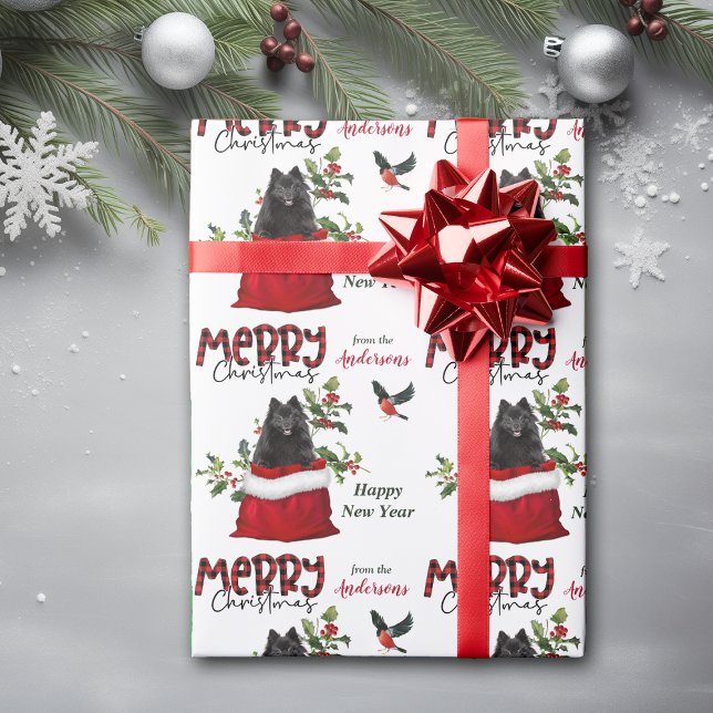 Papel De Presente Cachorro Pomerano Negro no saco de presentes de Na (Criador carregado)