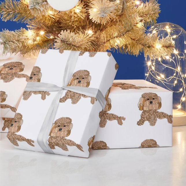 Papel De Presente Cachorro Poodle  (Feriados)