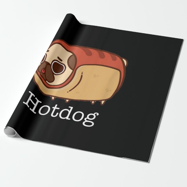 Papel De Presente Cachorro-quente bonito | Adorável Cachorro Lover (Desenrolado)