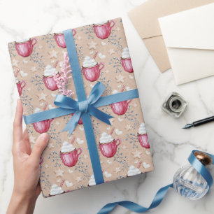 Papel De Presente Cachorro Quente de Natal e Biscoitos Aquarela
