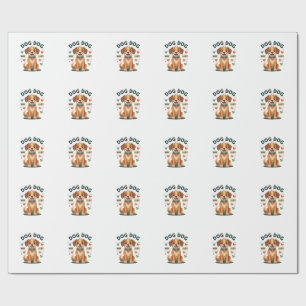 Papel De Presente Cachorro Resgate Fofo Vintage Salve Uma Vida Carto