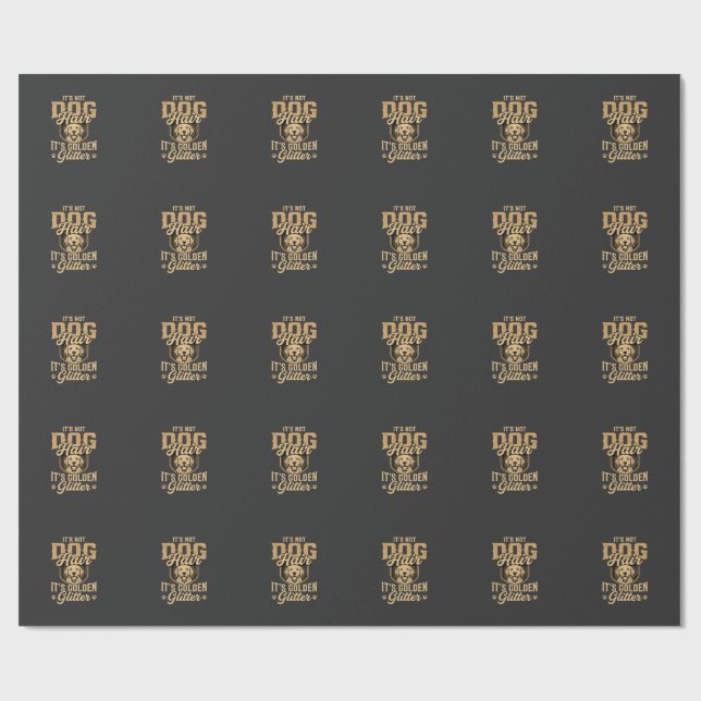 Papel De Presente Cachorro Retriever Dourado Engraçado Cabelo Brilho (Aberto)