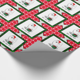 Papel De Presente Cachorro Samoyed Dog Fachado de Natal