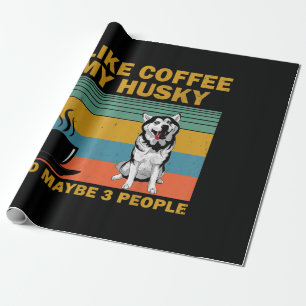 Papel De Presente Cachorro Siberian Husky   Oferta De Pasta De Café