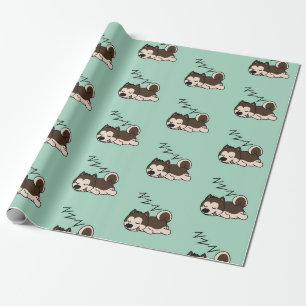 Papel De Presente Cachorro Siberiano Husky Adorador de Animais ZZZ A