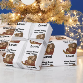 Papel De Presente Cachorro SRD Raça Mista Amor Puro Aniversário do P