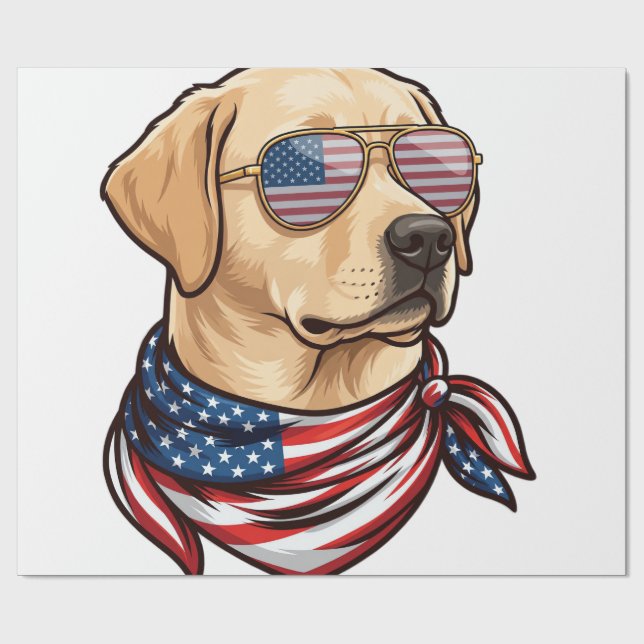 Papel De Presente Cachorro Usa Óculos De Sol Lenço (Aberto)