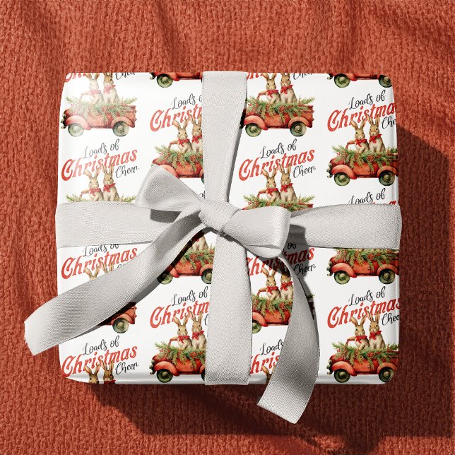 Papel De Presente Cachorros de Natal animados em Caminhão Vermelho (Criador carregado)