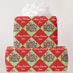 Papel De Presente Cachorros de Puppy Personalizam Nome Merry Christm<br><div class="desc">Cachorros de Puppy Personalizam Nome Merry Christmas Roll Wrapl Paper</div>