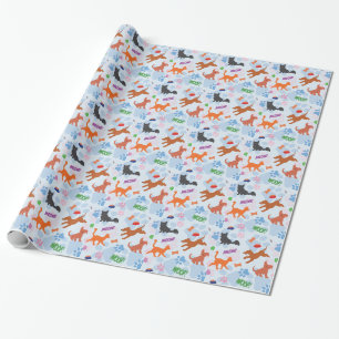 Papel De Presente Cachorros e gatinhos