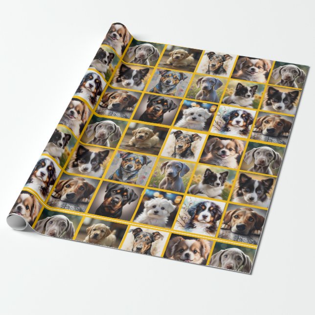 Papel De Presente Cachorros em Todo Lugar (Desenrolado)