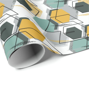 Papel De Presente Cachorros. padrão geométrico de abstrato.1