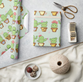 Papel De Presente Cacto Fofo
