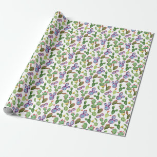 Papel De Presente Cacto Tropical: Padrão sem costura de aquarela