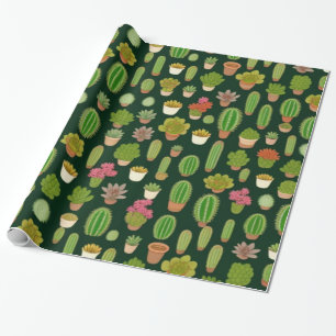 Papel De Presente Cactos e Succulent Wonderland