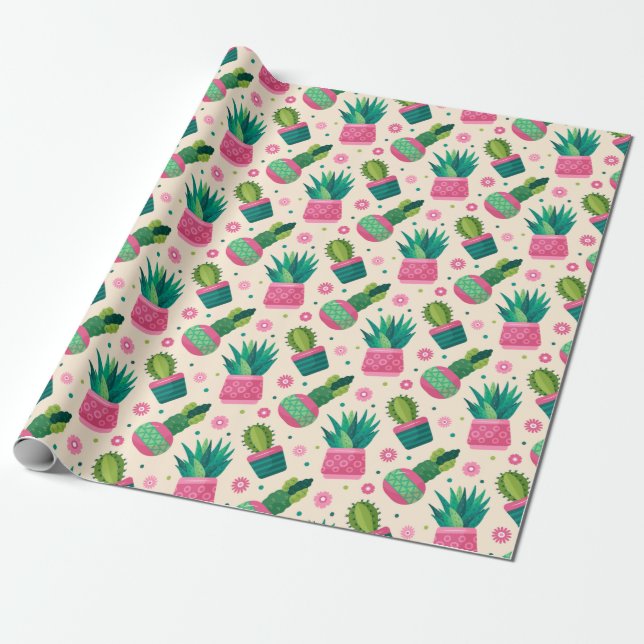 Papel De Presente Cactus (Desenrolado)