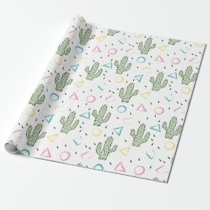 Papel De Presente Cactus moderno memphis cactos flores deserto flora
