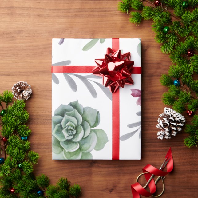Papel De Presente Cactus Pattern (Presente de Natal)