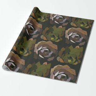Papel De Presente Cactus Verde Botânico
