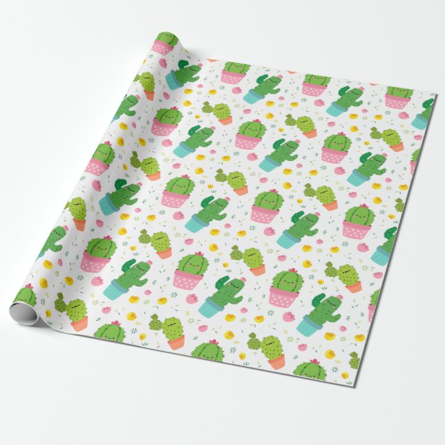 Papel De Presente Cactus Wraping Paper (Desenrolado)