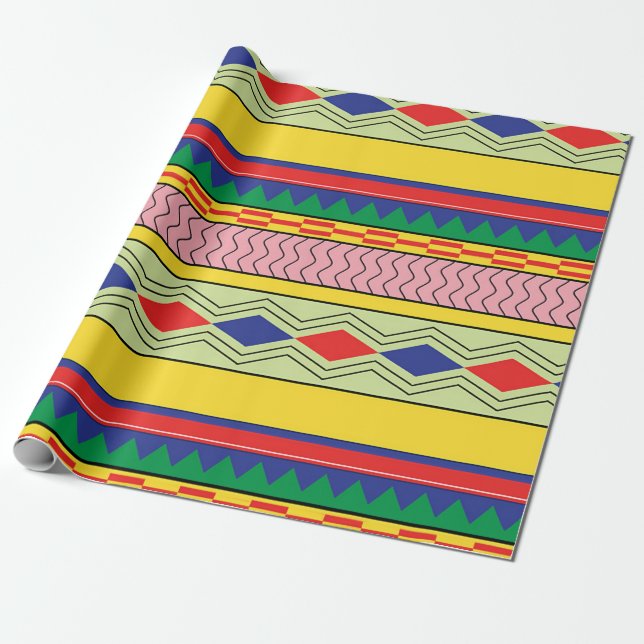 Papel De Presente Cadeia de padrão uniforme dos Motifs (Desenrolado)