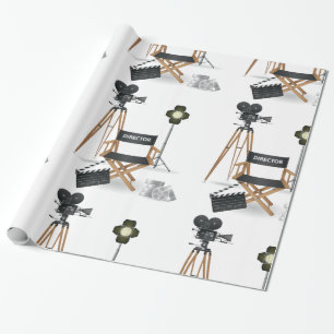 Papel De Presente Cadeira de Diretor de Cinema e Conjunto de Câmera