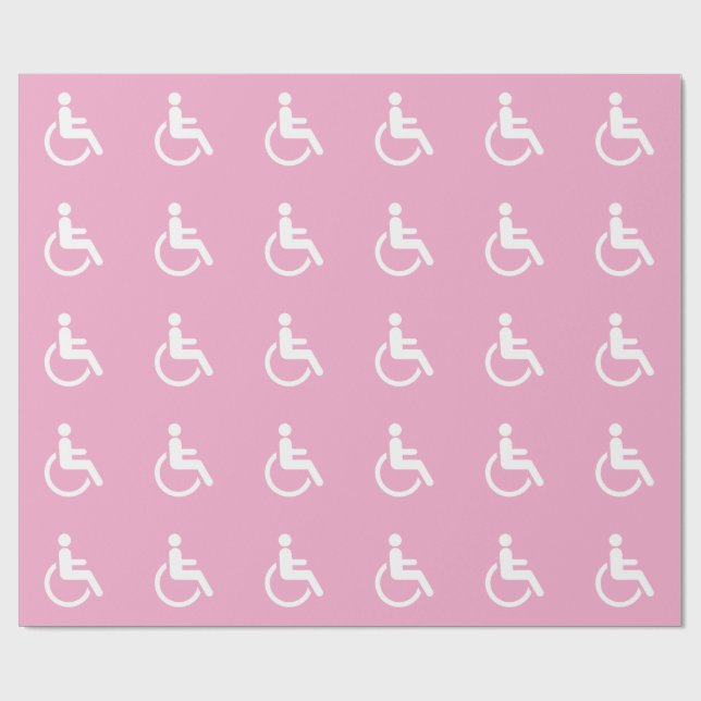 Papel De Presente Cadeira de Rodas Rosa – Conscientização sobre Aces (Aberto)
