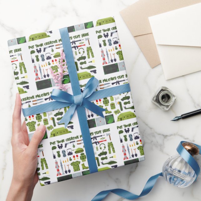 Papel De Presente Cadet Collection Military Wrapping Paper (Presentear)