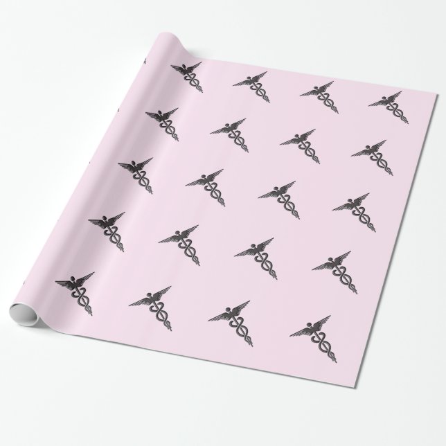 Papel De Presente Caduco Médico a Rosa (Desenrolado)