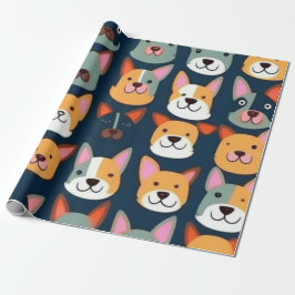 Papel De Presente Cães adoráveis e coloridos cães de estimação