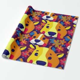 Papel De Presente Cães adoráveis e coloridos cães de estimação