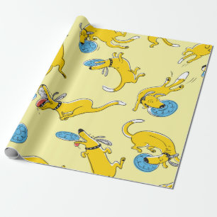 Papel De Presente Cães com atividade cúbica vintam um padrão unif