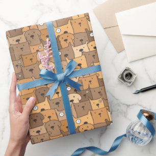 Papel De Presente Cães de Cartoon Kawaii