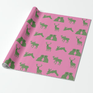 Papel De Presente Cães de Staffordshire Topiary Deer Rabbit Wraping