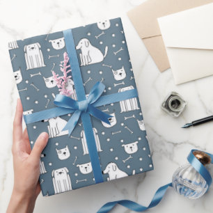 Papel De Presente Cães Doodle Alegria