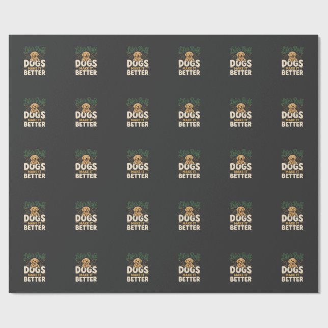 Papel De Presente Cães Engraçados Tornam Tudo Melhor (Aberto)
