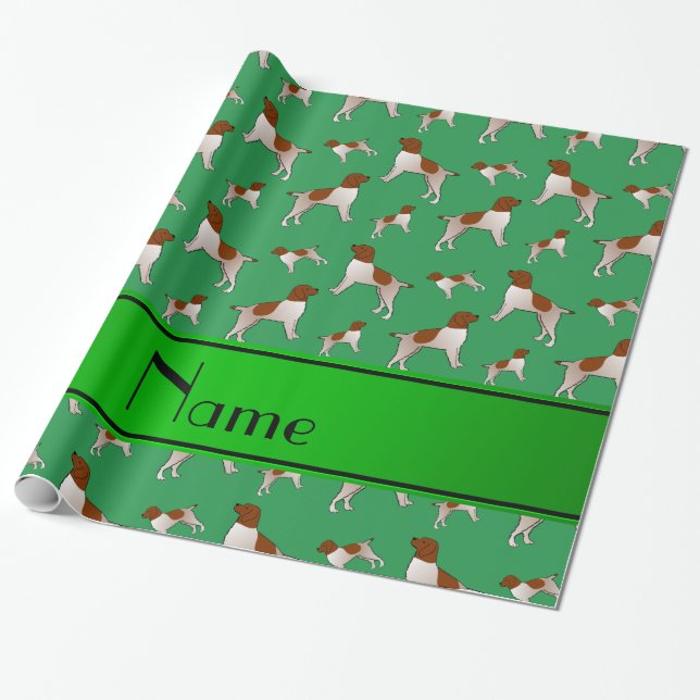 Papel De Presente Cães Griffon, que apontam para o lado verde (Desenrolado)