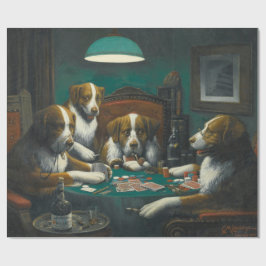Papel De Presente Cães Jogando Poker (Jogo De Cartão Animal)