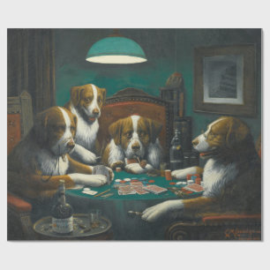 Papel De Presente Cães Jogando Poker (Jogo De Cartão Animal)